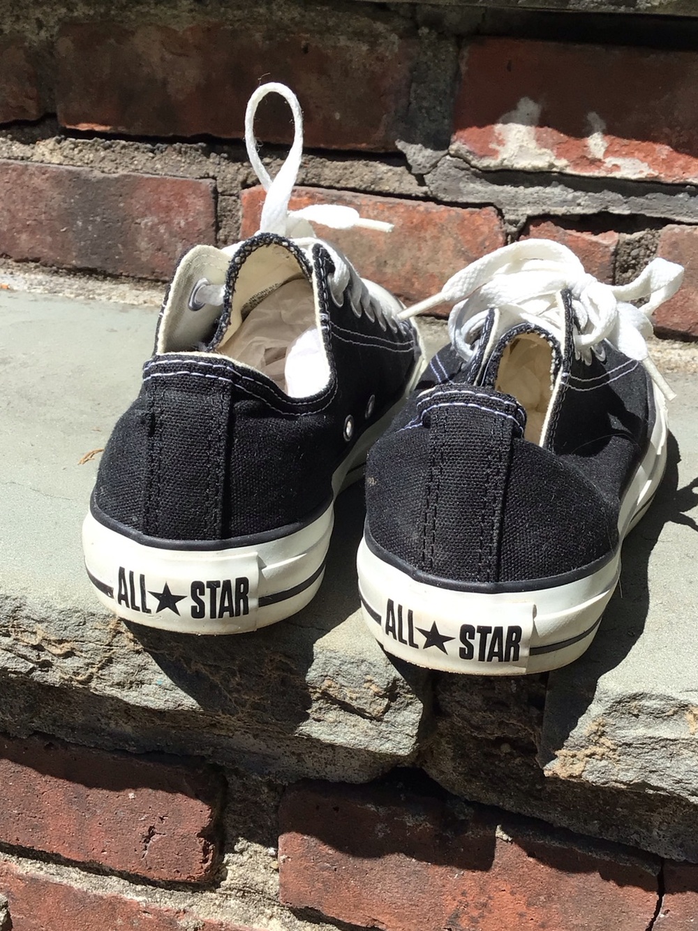 Classic Converse Low-Top Sneakers in Black and White - Picture 4 of 7